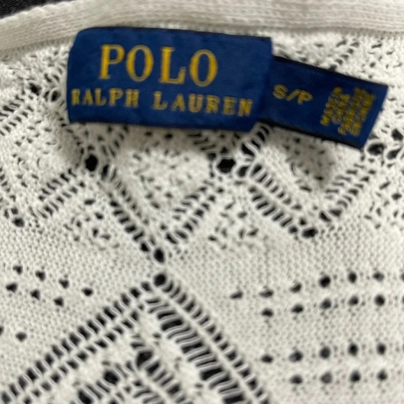 Polo by Ralph Lauren Women’s Crochet Knit Tunic Top Size Small White - Picture 6 of 7